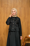 Menra Kuşgözü Detaylı Takım Siyah