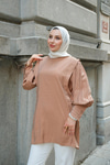 Nervur Detay Cupra Tencel Tunik Vizon