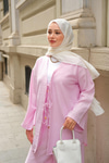 Ön Bağlama Detaylı Takım Pembe
