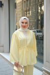 Ön Bağlamalı Taş Detay İkili Takım Sarı
