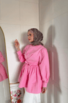 Önden Bağlamalı Bluz Pembe
