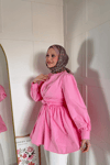 Önden Bağlamalı Bluz Pembe