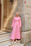 Önden Bağlamalı Elbise Pembe