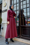 Önü Bağlamalı Etekli Takım Bordo