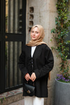 Önü Bağlamalı Oversize Kimono Siyah