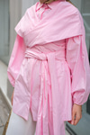 Önü Drape Detay Poplin Gömlek Pembe