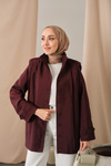 Önü Pile Detaylı Gömlek Bordo