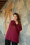 Oval Kesim Tunik Bordo
