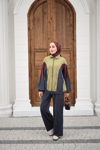 Parça Renk Detay Fermuarlı İkili Takım Yağ Yeşil