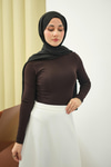 Parmak Geçirmeli Body Kahverengi
