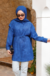 Pelerin Kol Gizli Düğmeli Gömlek Lacivert