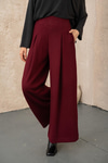 Pile Detay Pantolon Bordo