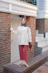 Pileli Ham Pantolon Bordo