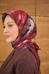 Prizma Çiçek Desen Eşarp Bordo