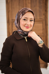 Prizma Çiçek Desen Eşarp Kahverengi