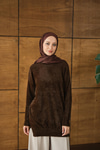 Püsküllü Tunik Kahverengi