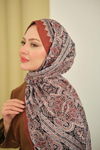 Retro Desen Soft Şal Taba