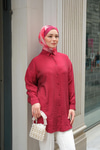 Rita Kraş Gömlek Bordo