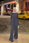 Simli İkili Takım Lacivert