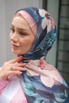 Soyut Çicek Desen Soft Şal Somon