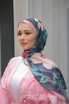 Soyut Çicek Desen Soft Şal Somon