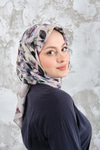 Soyut Pastel Desen Eşarp Bej