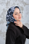 Soyut Pastel Desen Eşarp Siyah