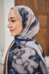 Sulu Boya Desenli Şal Bej