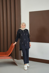 Taş Detay Takım Lacivert