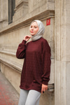 Taş Detay Tunik Bordo