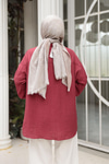 Taş Detaylı Gömlek Bordo