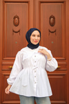 Taşlı Tunik Beyaz