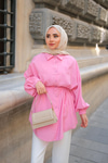 Tensel Bel Bağlamalı Gömlek Pembe