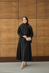 Twist işlemeli Brode Takım Siyah