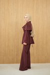 Üstü Çıkarılabilir Bolero Gold Düğme Detay Takım Bordo