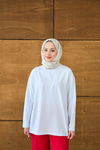 Uzun Kol Oversize Tunik Beyaz