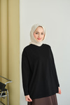 Uzun Kol Oversize Tunik Siyah