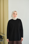 Uzun Kol Oversize Tunik Siyah