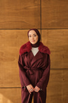 Yakası Kürk Kolları Fermuarlı Takım Bordo
