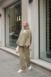 Yan Bağlamalı İkili Kimono Takım Mint Yeşil
