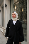 Yan Bağlamalı İkili Kimono Takım Siyah