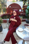 Yan Bağlamalı Takım Bordo