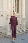 Yandan Bağlamalı Armani Modal Takım Mürdüm