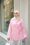 Yandan Bağlamalı Gömlek Pembe
