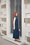 Yandan Bağlamalı V Detaylı Kot Jile Lacivert