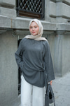 Yandan Şallı Tunik Füme