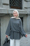 Yandan Şallı Tunik Füme