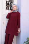 Yanları Cepli Takım Bordo