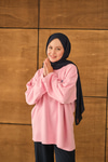 Yazı Baskılı Sweat Pembe