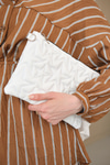 Yıldız Desenli Clutch Çanta Beyaz